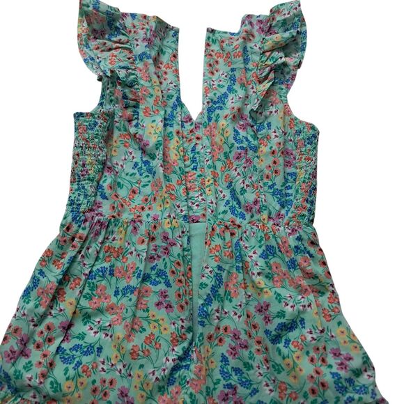 J. Crew Factory‎ Dress Women's 2 Petite Green Midi V Neck Smocked Cottagecore - Picture 9 of 16